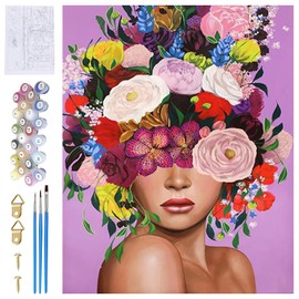 MACULPER Paint by Numbers Adults, 50 x 40 cm, Girls Painting by Numbers for Adults, Children, Fantasy Paint by Numbers Kit with 3 Brushes, Canvas Picture by Numbers for Beginners, Children