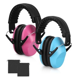 Cexovo Noise Protection Headphones Children Pack of 2 Hearing Protection Children Foldable Ear Protectors with 2 Storage Pockets, a, Unit size