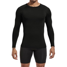 Queerier Men's Long Sleeve Compression Shirts Athletic Workout Sports Undershirt Base Layer Top
