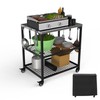 TAILGRILLER Stainless Steel Grill Cart on Wheels, Heavy Duty 3-Shelf