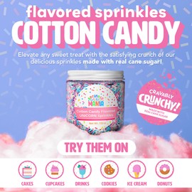 Cotton Candy Sprinkles for Cupcakes – Tastes Exactly Like the Real Thing! Adds a Fun, Sweet Twist to Any Dessert – Edible Cotton Candy Ice Cream Topping (Carnival 7.5oz)