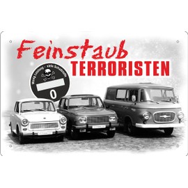 Tin Sign 20 x 30 cm Vehicles of the East Fine Dust s Trabant Wartburg Barkas