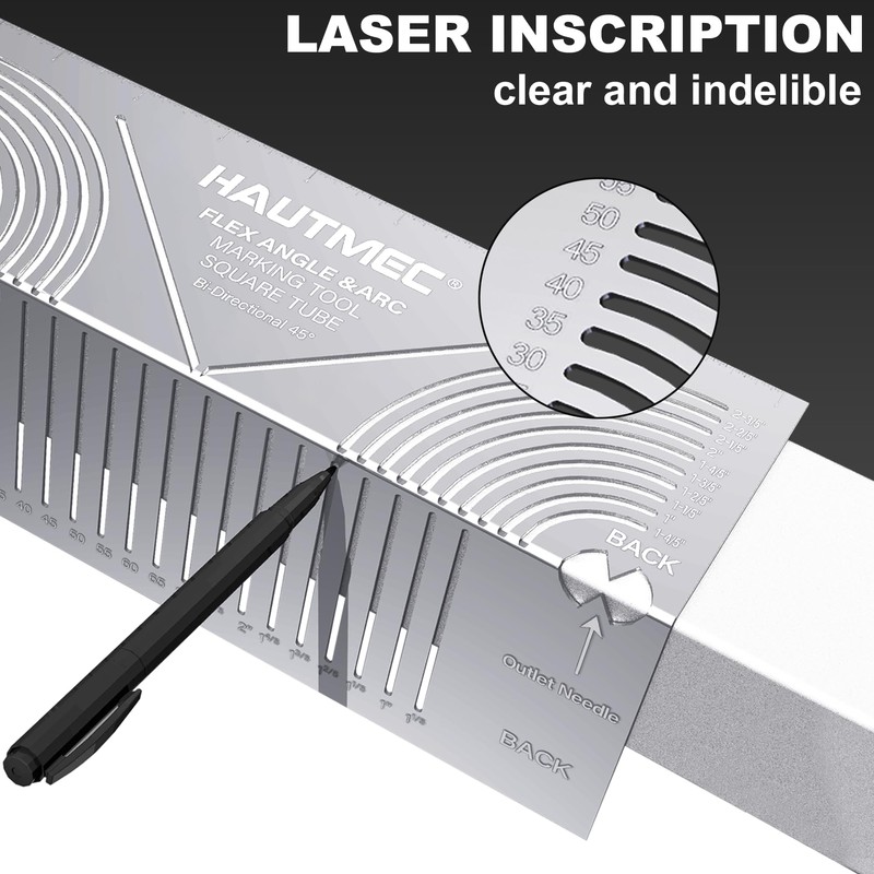 HAUTMEC Flex Angle & Arc Marking Tool, Multi-Functional Square Tube