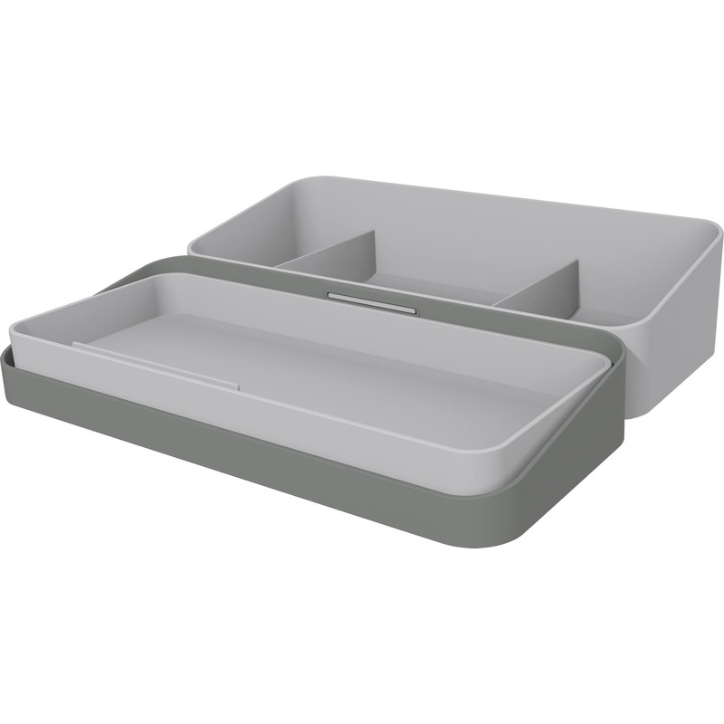 helit H6252582 Table Organiser "the Company", Desk Butler in Grey/Grey