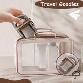 Pack of 2 Soap Box Travel Leak-Proof Waterproof Plastic Soap Dish Travel for Bathroom with Draining Layer (Grey Transparent)