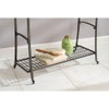 mDesign Large Freestanding Towel Rack Holder with Storage Shelf -
