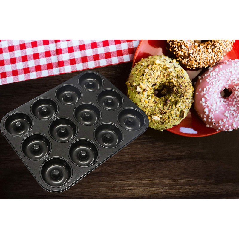 Old Tjikko Doughnuts Baking Mould, 12 Cavities Doughnut Mould, Baking