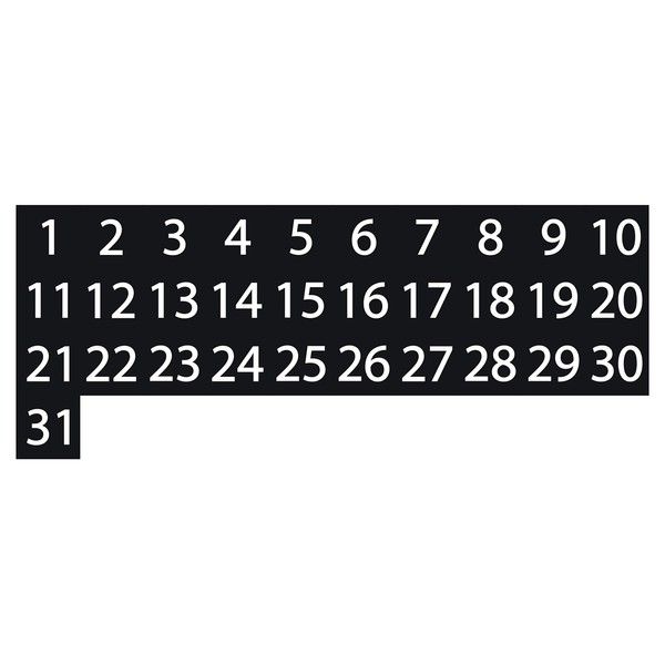 Calendar Date Magnets – Black, 0.5” x 0.5” – DCM