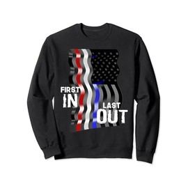 Police Fire EMS First Responder American Flag Sweatshirt