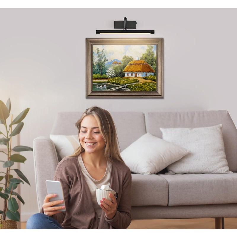 Joosenhouse Wireless Picture Light Battery Operate Library Light 15Inch 5000mAh