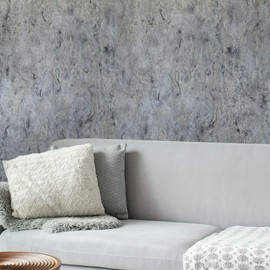 Zambaiti Parati Rustic Gray Silver Gold Metallic Faux Stone Plaster Imitation Textured Wallpaper