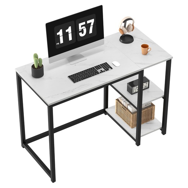 SINPAID Computer Desk 40 inches with 2-Tier Shelves Sturdy Home