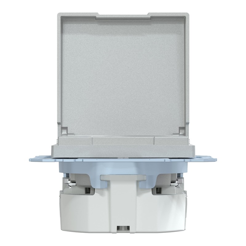 Merten MEG2311-0460 SCHUKO socket-outlet with hinged lid, plug-in terminals, aluminium,