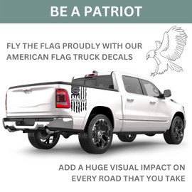We The People Decal Betsy Ross 1776 Distressed American Flag Tailgate Truck Decals Vinyl Stickers USA Patriotic fits Most Pickup Trucks (10" x 18" in, Black)
