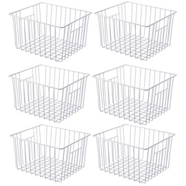 SANNO Freezer Wire Baskets for Storage Farmhouse Organizer Storage Bins Large Organizer Bins for Fridge Storage Freezer, Office, Bathroom, Pantry Organization Storage Bins Rack