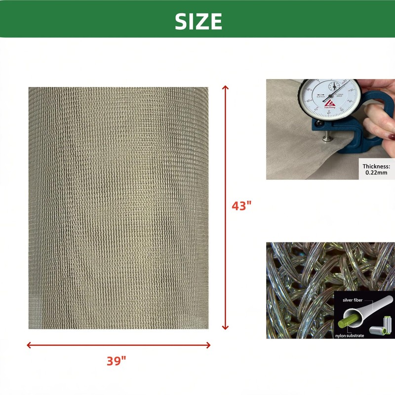 Amradield Nickel Copper Electromagnetic Shielding Window Fabric Transparent Clear Mesh