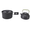 Camping Cookware Portable Nonstick Pot and Pan Set with Kettle