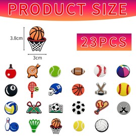 YSDYY 23 Pieces Of Ball Shoe Accessories, Creative Cartoon Shoe Buckles, Diy Shoe Pvc Decorative Buckles, Interesting Shoe Buckles, Cute Sports Sneaker Flowers, Shoe Accessories