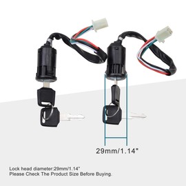 GOOFIT 4 Wire Female Ignition Key Switch Lock Replacement for Go Kart Quad Dirt Bike ATV Kazuma Tank Roketa SUNL Electra Baja Hensim Alien Motors Pack of 2