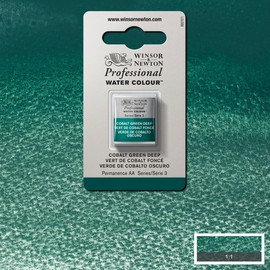 Winsor & Newton Professional Watercolour Paint, Artist Quality, Finest Pigments, Cobalt Green Deep, Half Pan