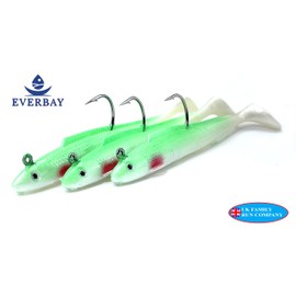 EVERBAY Soft Lures Set with Jig Head, Soft Swimbaits with Paddle Tail, Sinking Baits for Sea Fishing/Freshwater Fishing, Fishing Jigs, Trout Bass Lures, Fishing Gear Fishing Gifts, 15cm/30g, 3pcs