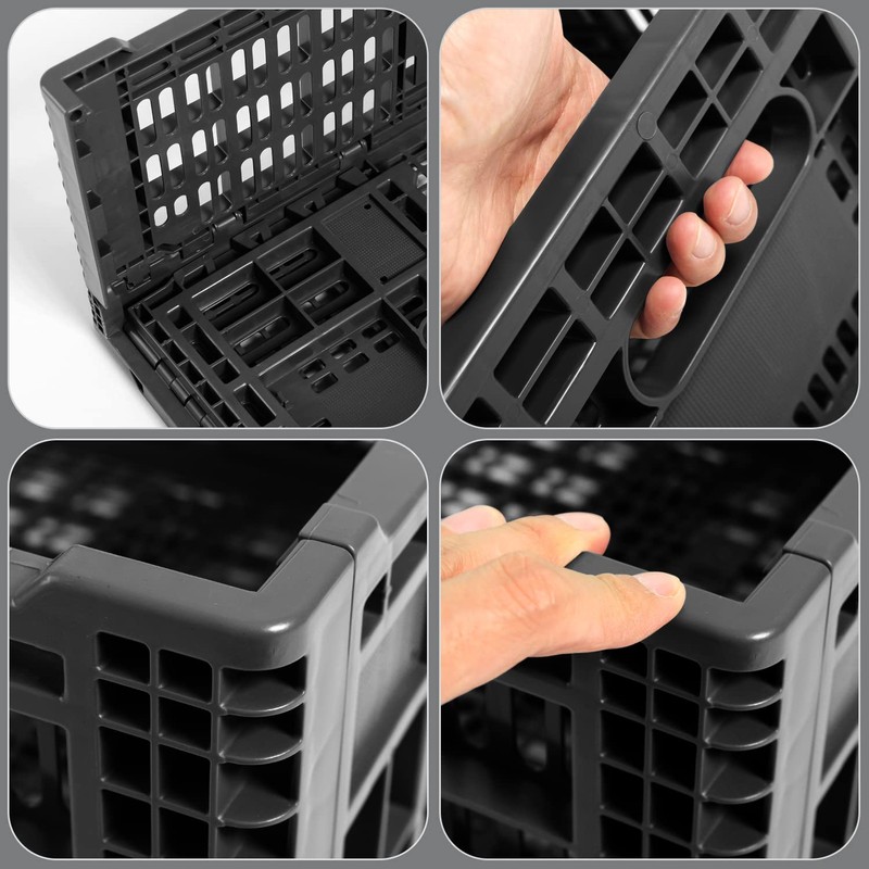 QTJH Collapsible Storage Bin Containe，52 Liter Transferheavy duty plastic storage