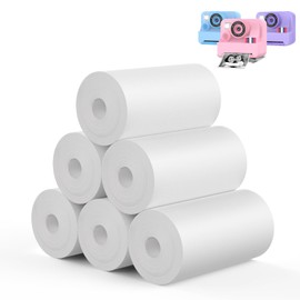 Yosfeng Kids Instant Print Camera Paper - 6 Rolls, 57x30mm Thermal Paper for DIY Drawing & Coloring - Compatible with Kids' Instant Cameras, Prints Up to 720 Photos