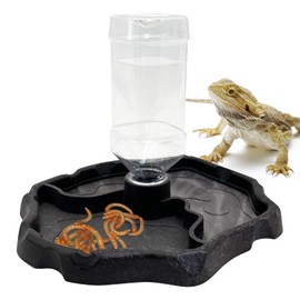 9oz Reptile Water Bottle, Turtle Food and Water Bowl Automatic Feeders Waterer Tortoise Dispenser Bottle Feeding Dish for Lizard Chameleon