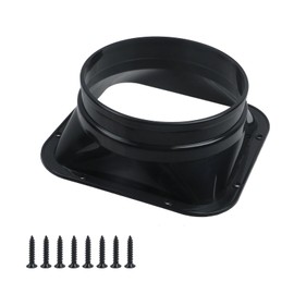 Geesatis 6 inch Duct Connector Flange,Metal Straight Pipe Flange Square to Round Interface Air Duct,ABS Interface Air Duct for Air Heating Cooling Ventilation Exhaust Fan,1Pcs