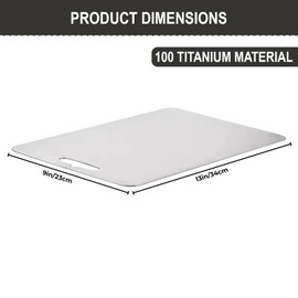 100% Pure titanium cutting board for Kitchen – Double-Sided Food-Grade best titanium cutting board for Cutting Meat, Vegetables, and Fruits –pure titanium cutting boards with Peelers & non slip Mat