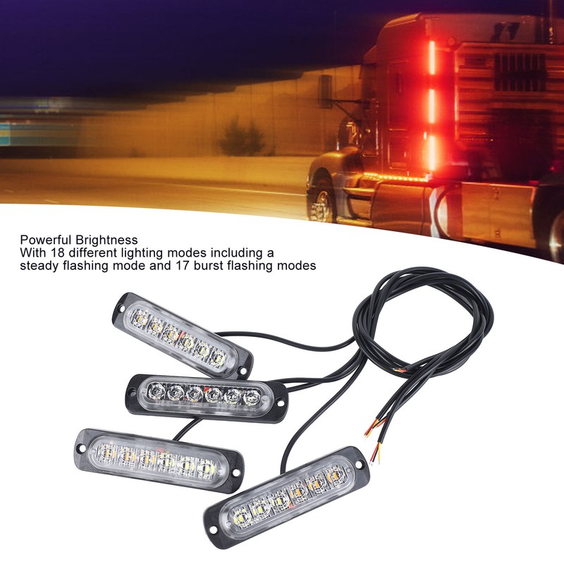 4pcs Side Marker Light Aluminum 12V to 24V 18 Lighting