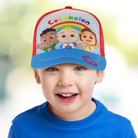 ABG Accessories Boys Blippi Toddler Baseball Cap, Features Jj, Totom and Yoyo, Kids Hat for Ages, CoComelon Blue/Red, Age 2-4