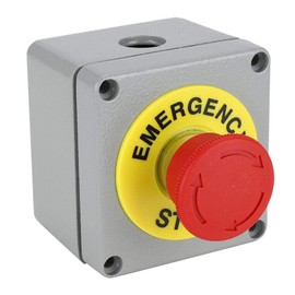 Emergency Stop Switch Emergency Stop Button Red Mushroom Switch Station Stop Control Switch Red Mushroom Manual IP666 for Power On Off (80 x 75 x 60)