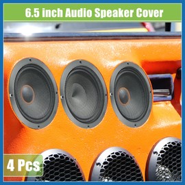 A ABSOPRO Universal 6.5" Car Speaker Grills Cover Mesh Round 6.5 Inch Audio Speaker Subwoofer Guard Protector Case with Mounting Screws Iron Gray - Pack of 4 Item Replacement