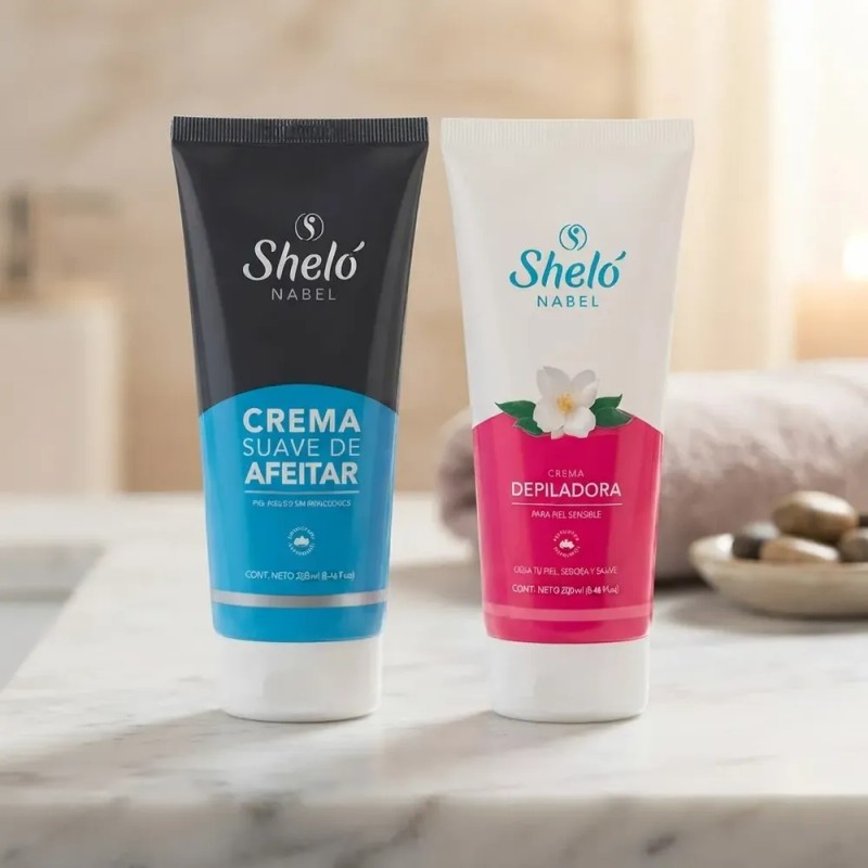 Crema Suave De Afeitar + Crema Depiladora Piel Sensible Shel