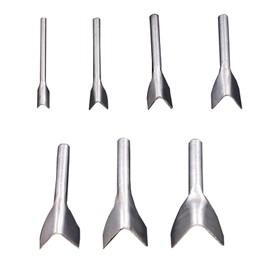 Rongon Leather Punch Tool 7Pcs Leather Working Tools V Shape Cutter Punch for Belts Leather Tools for Crafting Strap Belt Wallet and Bag DIY Handwork