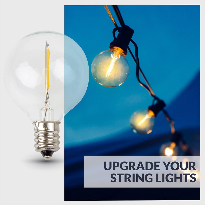 Newhouse Lighting G40LED25 25 Pack LED Clear Globe Outdoor String
