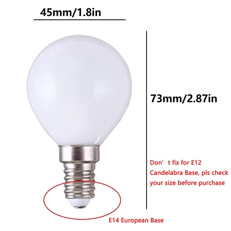 Lxcom Lighting G45 LED Bulb 5W Globe Vanity Light Bulb