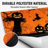 Happy Halloween Outdoor Banner – Pumpkin & Bat Polyester Backdrop