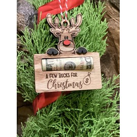 B&H Christmas Money  Holder  Christmas Ornament Gift Laser Cut Engraved Made In USA