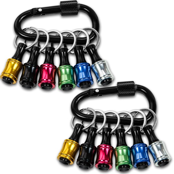 12PCS Portable Bit Holder, 1/4 inch Hex Shank Aluminum Alloy
