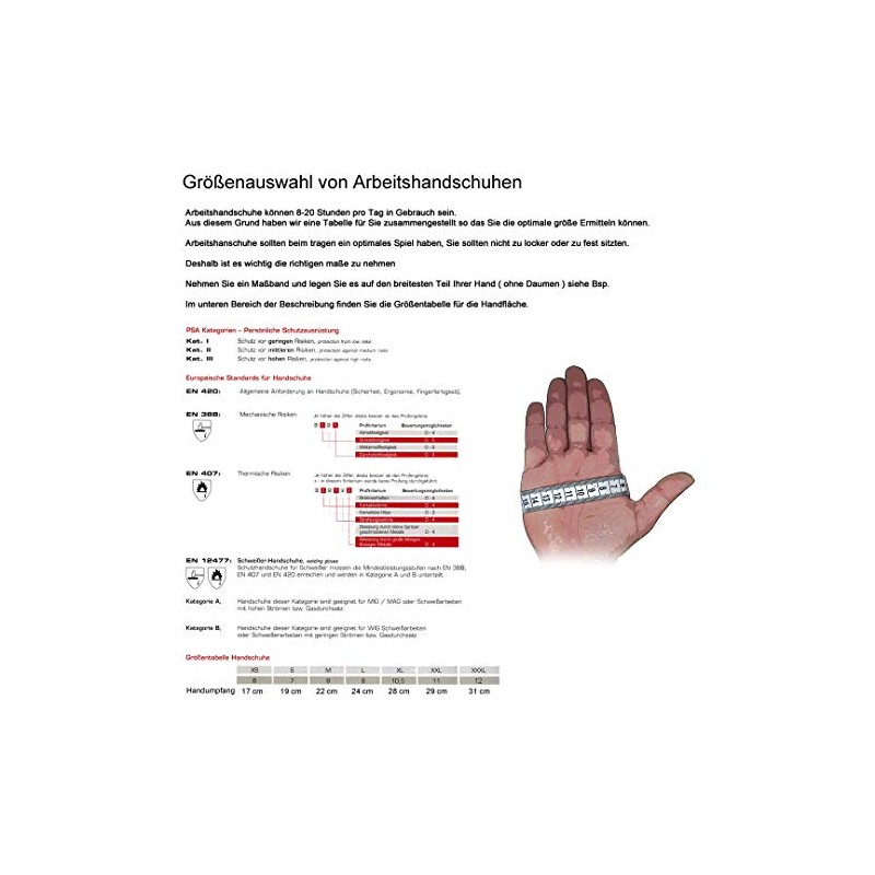 STRONGHAND Feldtmann Welding Gloves Size 10.5 Cat2 Natural