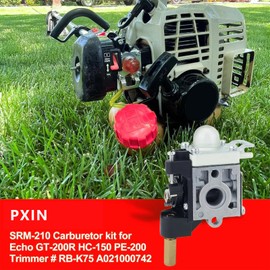 SRM-210 Carburetor Kit for Echo SRM-210 GT200R HC150 PE200 – Replaces A021000742/RB-K75 with Air Filter, Spark Plug, Fuel Lines​
