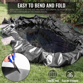 ALDMIO 15x20 ft Pond Liner, HDPE Thickness Fish Pond Liners for Outdoor Ponds, Pond Liner for Waterfall, Fish or Koi Pond, Streams Fountains
