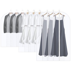 15 pcs Breathable Hanging Garment Bags, Clear Clothes Covers Dustproof Moth Proof Dress Bag Suit Cover Storage protector Bag 60 * 100 cm + 60 * 120 cm + 60 * 140 cm