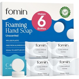 FOMIN Foaming Hand Soap Tablet Refills (6 Count) - Makes 48 fl oz (6 x 8 fl oz) - Unscented - Foaming Hand Soap Tablets, Sustainable Soap Tablets for Hand Wash