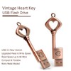 BorlterClamp USB Flash Drive Retro Metal Heart-Shaped Key Shaped Memory