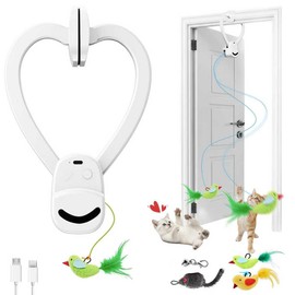 CATPICK Interactive Cat Toys for Indoor Cats Automatic Electric Flying Bird Feather Mouse Toy - Best Kitten & Adult Cat Enrichment Mouse cat Toy Hanging Electric Kitty Toys for Bored Cats