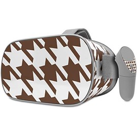Decal Style Skin Wrap Compatible with Oculus Go Headset - Houndstooth Chocolate Brown (Oculus NOT Included)