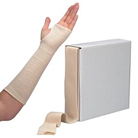 Rolyan Cotton Stockinette, 4" Wide x 25 Yards, Cast Pre-Wrap, Knit Tubular Bandage for Splint Padding and Friction Reduction, Cast Fabrication Wrap, Stretches 3 Times for Comfort & Fit, Dispenser Box